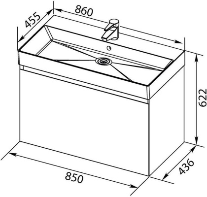 Тумба под раковину Aquanet Нью-Йорк 85 орех Тумба под раковину Aquanet Нью-Йорк 85 орех
