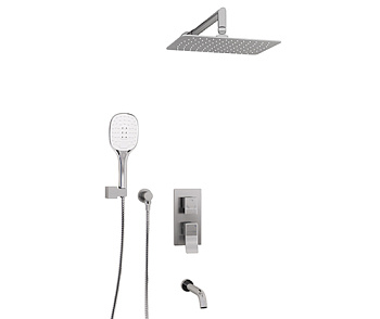 A171619 Встраиваемый комплект для ванны с верхней душевой насадкой, лейкой и изливом Wasserkraft