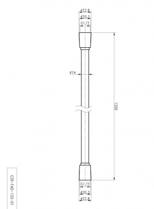 CZR-FMD-120-01 Гибкий шланг PVC, длина 1,2 м, хром