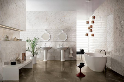Плитка M6GS Allmarble Wall Statuario Satin 40х120 Плитка M6GS Allmarble Wall Statuario Satin 40х120