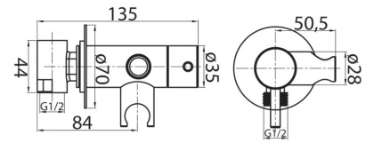 CZR-DA1-01 Смеситель для душа со штуцером с держателем, исполнение хром CZR-DA1-01 Смеситель для душа со штуцером с держателем, исполнение хром