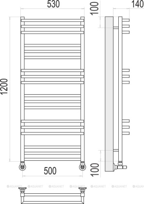 Полотенцесушитель Terminus Нойс П18 500х1200 Полотенцесушитель Terminus Нойс П18 500х1200