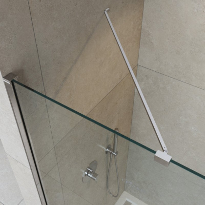 LIBERTA-L-1-TB-115-C-NERO Душевая перегородка универсальная с односторонним входом, стекло прозрачное, профиль чёрный, 1150x1950 мм