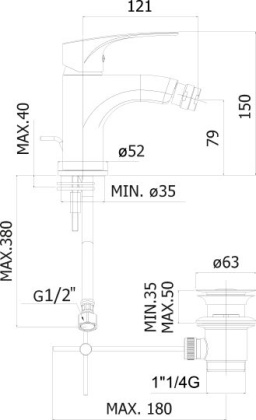 Смеситель для биде Paffoni Lime LM135CR