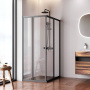 W87G-403-12080-BТ Sunny Душевое ограждание прямоугольное, раздвижные двери 120x80 черный,стекло прозрачное