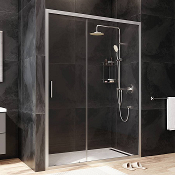 W90G-140-1-195MT Gem Solo Дверь душевая 140х195, стекло прозрачное, профиль матовый хром