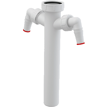 Патрубок с накидной гайкой 6/4" и двумя штуцерами