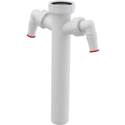 Патрубок с накидной гайкой 6/4" и двумя штуцерами