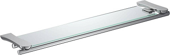 Полка стеклянная с бортиком RUSH Luson, 2х65х14 см, хром, LU16611