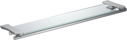 Полка стеклянная с бортиком RUSH Luson, 2х65х14 см, хром, LU16611