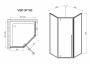 Душевой уголок Penta VSP-3P100CL, 1000*1000, хром, стекло прозрачное