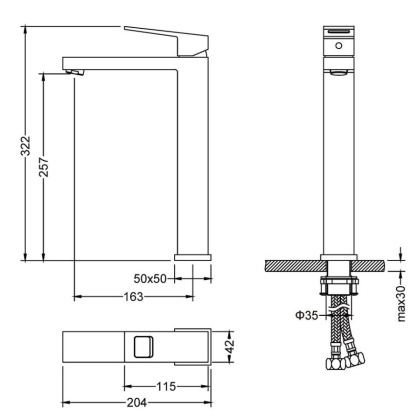 Смеситель Timo Briana 7111/17F для раковины чаши, золото матовое