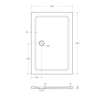Поддон SMC CEZARES TRAY-M-AH-160/90-35-W Поддон SMC CEZARES TRAY-M-AH-160/90-35-W