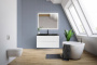 Тумба с раковиной подвесная  BelBagno ACQUA 100 Rovere Vintage Bianco, раковина белая Тумба с раковиной подвесная  BelBagno ACQUA 100 Rovere Vintage Bianco, раковина белая