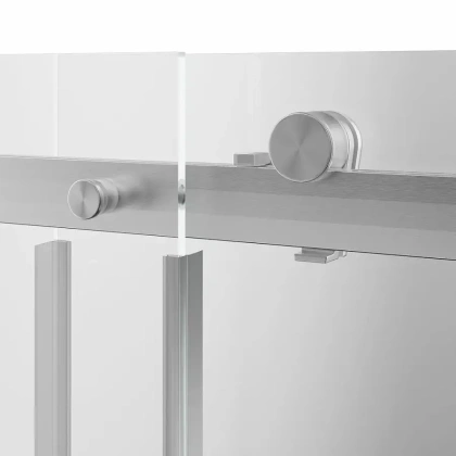 Душевая дверь CRISTALLO, раздвижная с функцией soft close, 140х210, брашированный никель, упаковка 1/2 Душевая дверь CRISTALLO, раздвижная с функцией soft close, 140х210, брашированный никель, упаковка 1/2