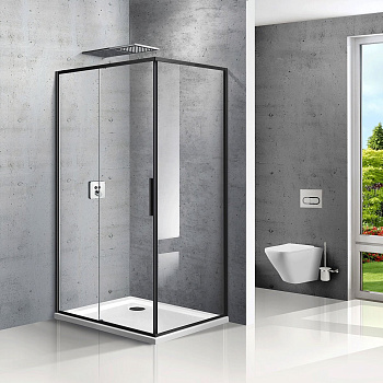 Душевой уголок Slim VSR-2SL9012CLB-L, 1200*900, матовый черный, стекло прозрачное, левый Душевой уголок Slim VSR-2SL9012CLB-L, 1200*900, матовый черный, стекло прозрачное, левый