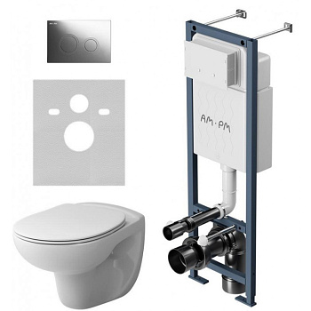 IS110151.DX77C1738 ErgoFit Инсталляция с клавишей L глянец. хром с подвесным унитазом Jupiter с сиденьем микролиф