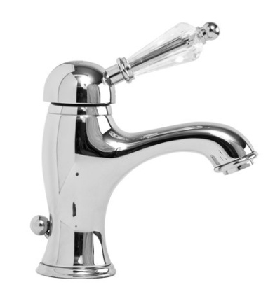 VINTAGE-LSM1-03/24-Sw Смеситель для раковины с донным клапаном Исполнение: Золото 24 карат, Ручки: Swarovski 