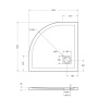 TRAY-MR-UNO-R-90-550-35-NERO-CR Поддон из искусственного мрамора в комплекте с сифоном с декоративной накладкой (хром), чёрный TRAY-MR-UNO-R-90-550-35-NERO-CR Поддон из искусственного мрамора в комплекте с сифоном с декоративной накладкой (хром), чёрный