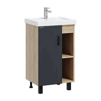 Тумба Onika Тимбер 50 напольная, серая мат./дуб сонома (ум. Фостер 50)