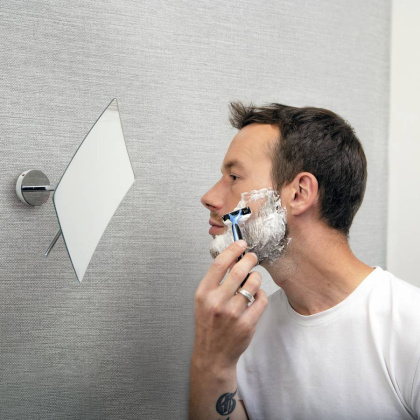 Зеркало с 3-х кратным увеличением, 13,2х21,8х17 см, хром, K-1001