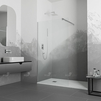 Душевая перегородка 120*195 RGW WA-001 Хром/Сатинат/10 мм (Easy)