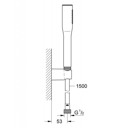 Душевой набор Grohe Euphoria Cosmopolitan I (ручной душ, настенный держатель, шланг 1500 мм), 9,5 л/мин, хром 27369000