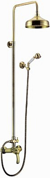 LIRA-M-CD-02 Душевая стойка со смесителем для верхнего и ручного душа, бронза
