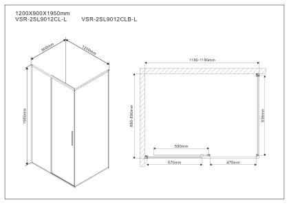 Душевой уголок Slim VSR-2SL9012CL-L, 1200*900, хром, стекло прозрачное, левый Душевой уголок Slim VSR-2SL9012CL-L, 1200*900, хром, стекло прозрачное, левый