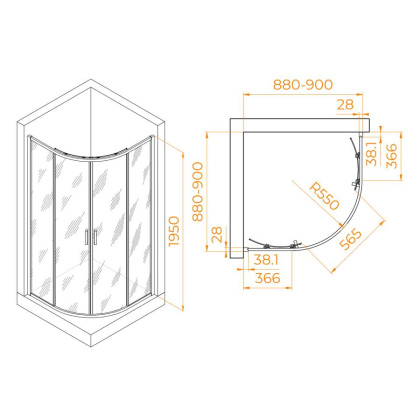 Душевой уголок RGW PA-52, RGW 03085299-11
