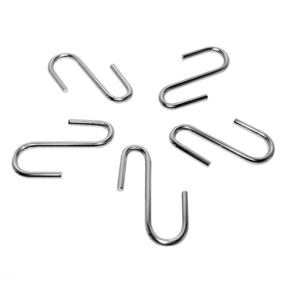 Комплект из 5 крючков, 1,5х7х3,7 см, хром, K-415