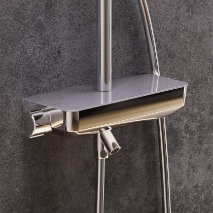 936760000 Scandinavian Pure душевая программа с ванно  душевым ТМС смесителем полкой, Хром