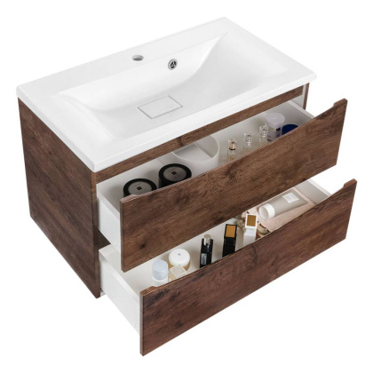 База под раковину Mia 750 подвесная, 2 выкатных ящика soft close, R.Wood