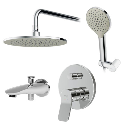 FB85A10010 X-Joy, набор: Смеситель д/в/душа, верхний душ 250 мм, держатель д/верхн.душа, душ.набор (ручн