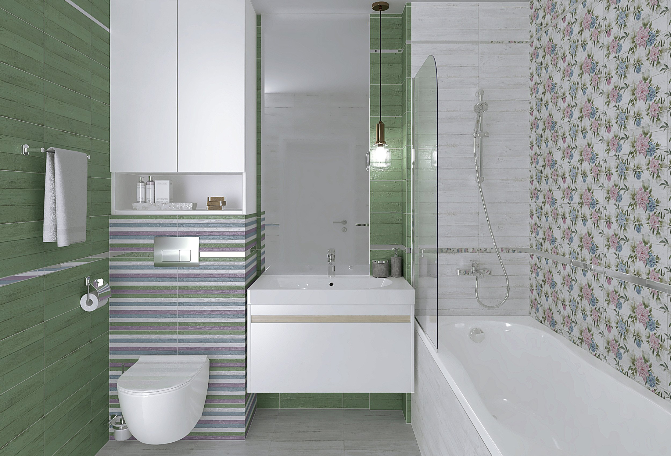 Land Плитка настенная зелёный 08-01-85-2670 20х40