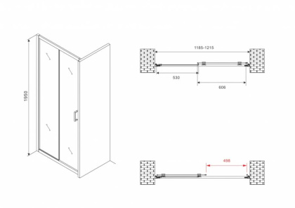 Душевая дверь ABBER Schwarzer Diamant AG30120B