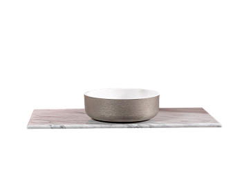 Столешница мрамор 101см Bianca Carrera под накладную раковину смесак сзади