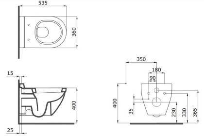 Чаша унитаза подвесного Bocchi Taormina Arch 1012-001-0129 белая