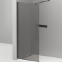 LIBERTA-L-1-120-120-GR-NERO Душевая перегородка с односторонним входом, стекло графит, профиль чёрный, 1200x1200x1950 мм