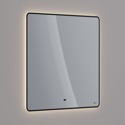 Зеркало Lemark MIOBLACK 80х80см с интерьерной подсветкой, с подогревом