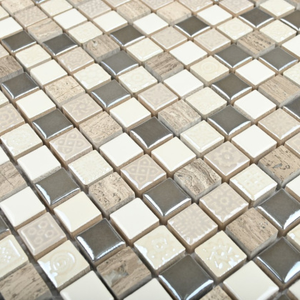 Мозайка натуральный камень Smoke  300*300 (11шт)), шт Мозайка натуральный камень Smoke  300*300 (11шт)), шт