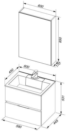 Мебель для ванной Aquanet Алвита 60 белый