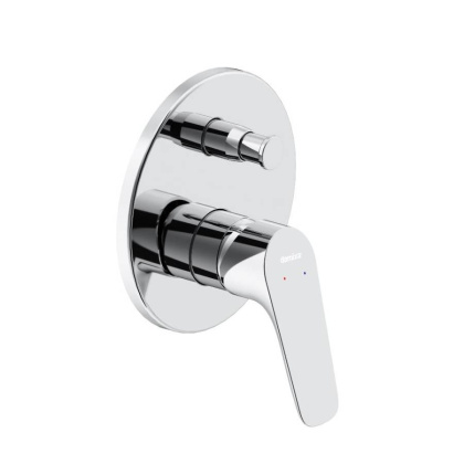 777100000 Jupiter, Смеситель монтируемый в стену ванной - душевой, Хром