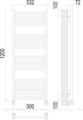 Полотенцесушитель Terminus Аврора П22 500х1200 Полотенцесушитель Terminus Аврора П22 500х1200