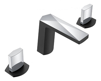 Смеситель врезной на 3отв. VENTURO черный-хром, ручка ICE