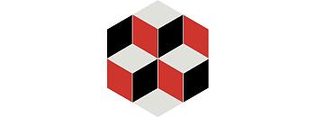 Декор 2 VT\A284\SG1010 Кальсада Черный/Белый/Красный (12см*10,4см*7мм) (45шт/0,561м2) Шестиугольник, шт