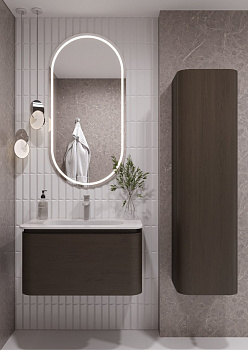 OVALE 1 полка 80CM ШПОН тумба + раковина OV0110100-080 Boheme