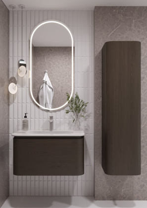 OVALE 1 полка 80CM ШПОН тумба + раковина OV0110100-080 Boheme