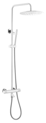 Стойка для душа c термостатом UNO White Chrome