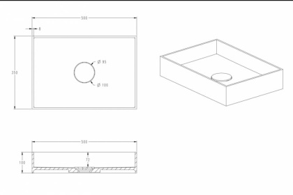 Раковина накладная ABBER Stein AS2621 белая матовая